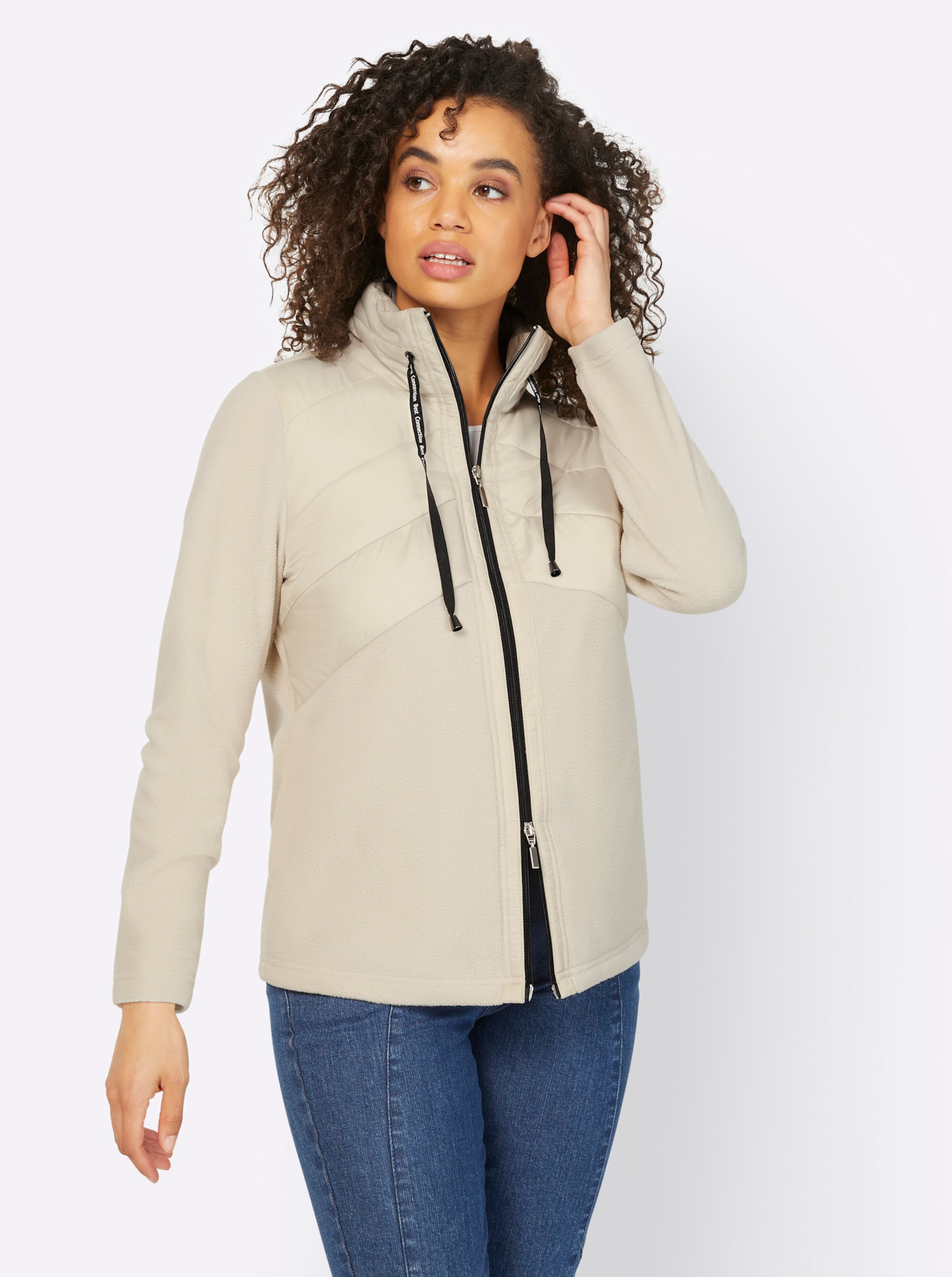 Fleece-Jacke in sand von heine