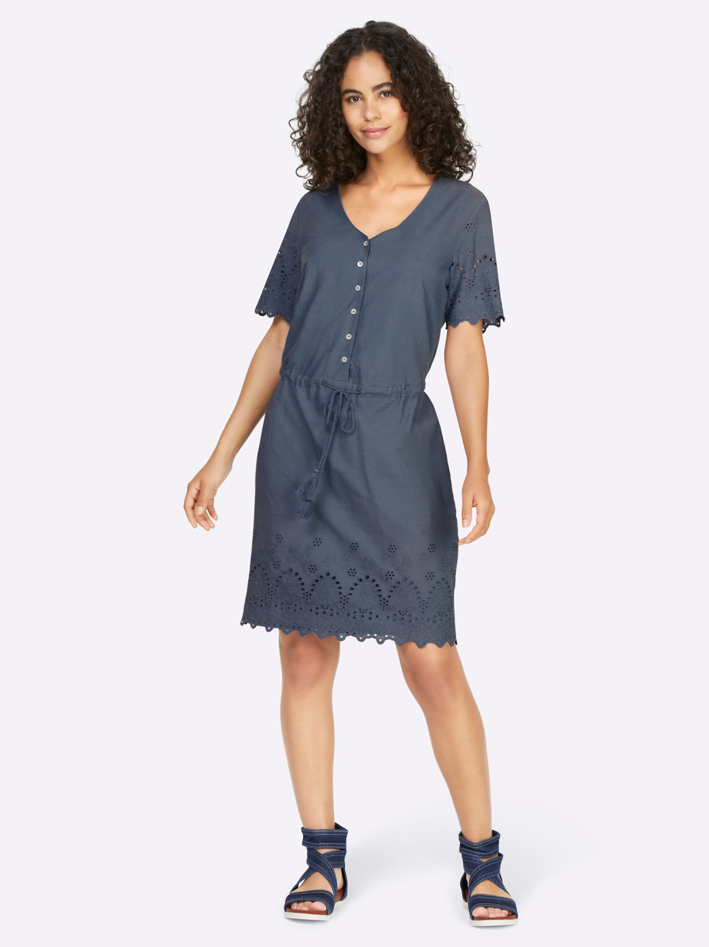 Kleid in rauchblau von heine