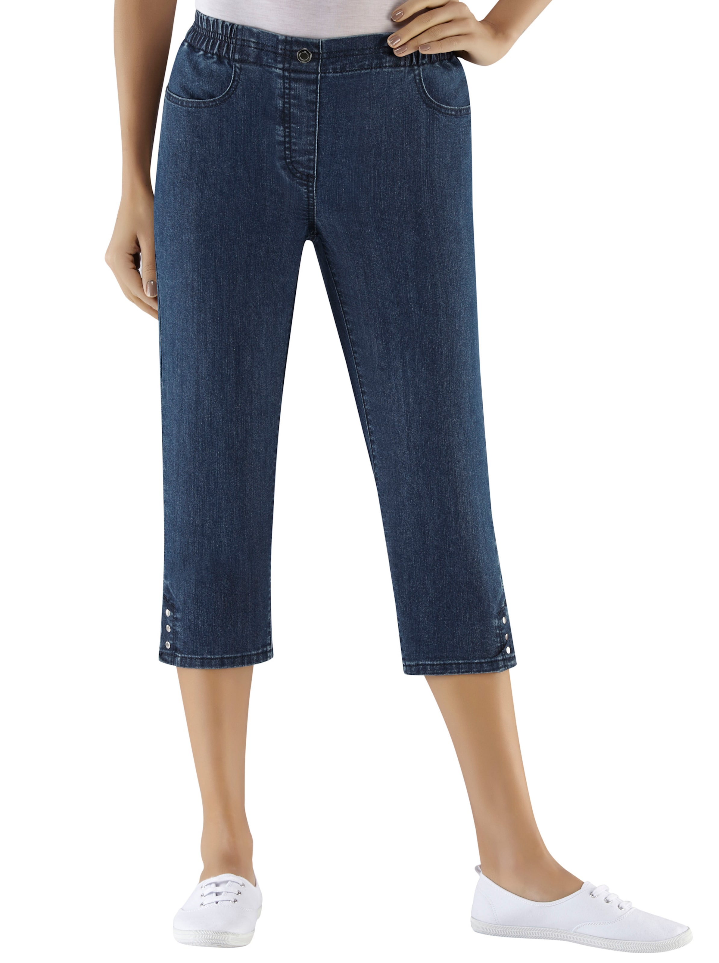 Caprijeans in blue-stone-washed von heine