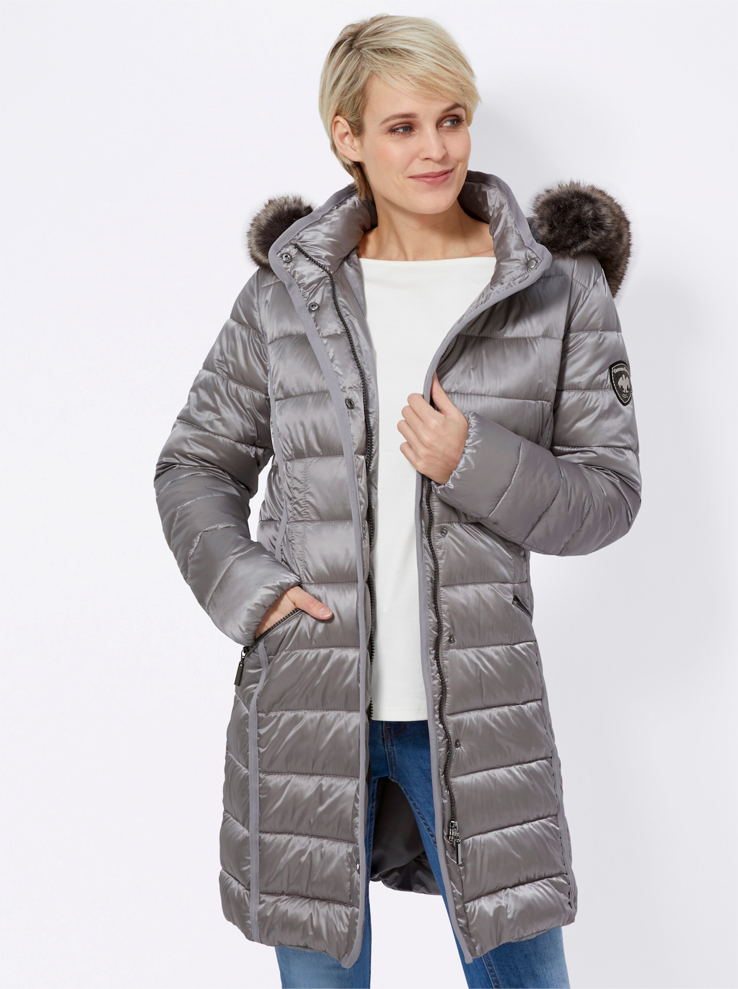 Kurzmantel in stein von Green Goose