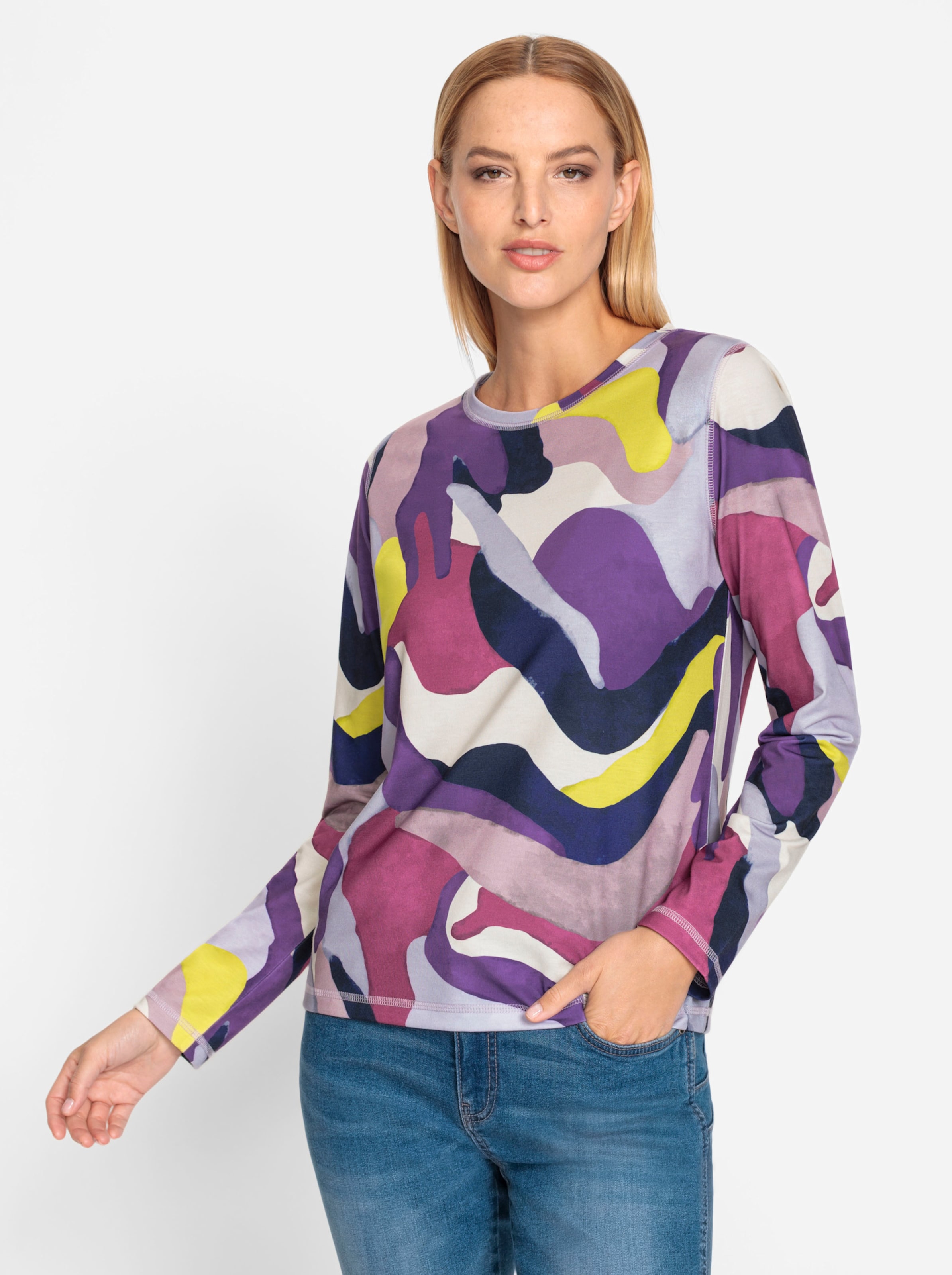 Druck-Shirt in flieder-mauve-bedruckt von heine