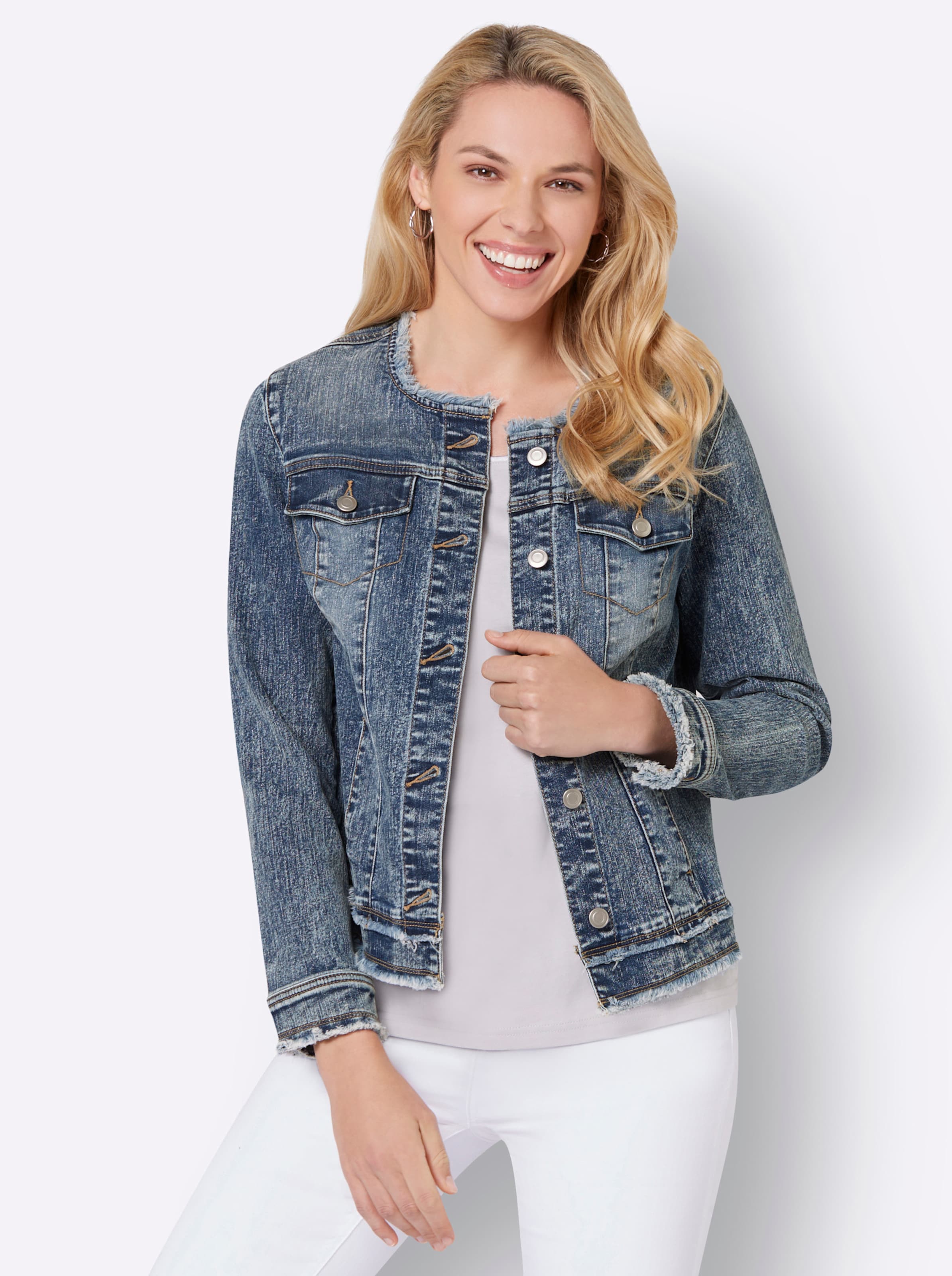 Jeans-Jacke in blue-stone-washed von heine
