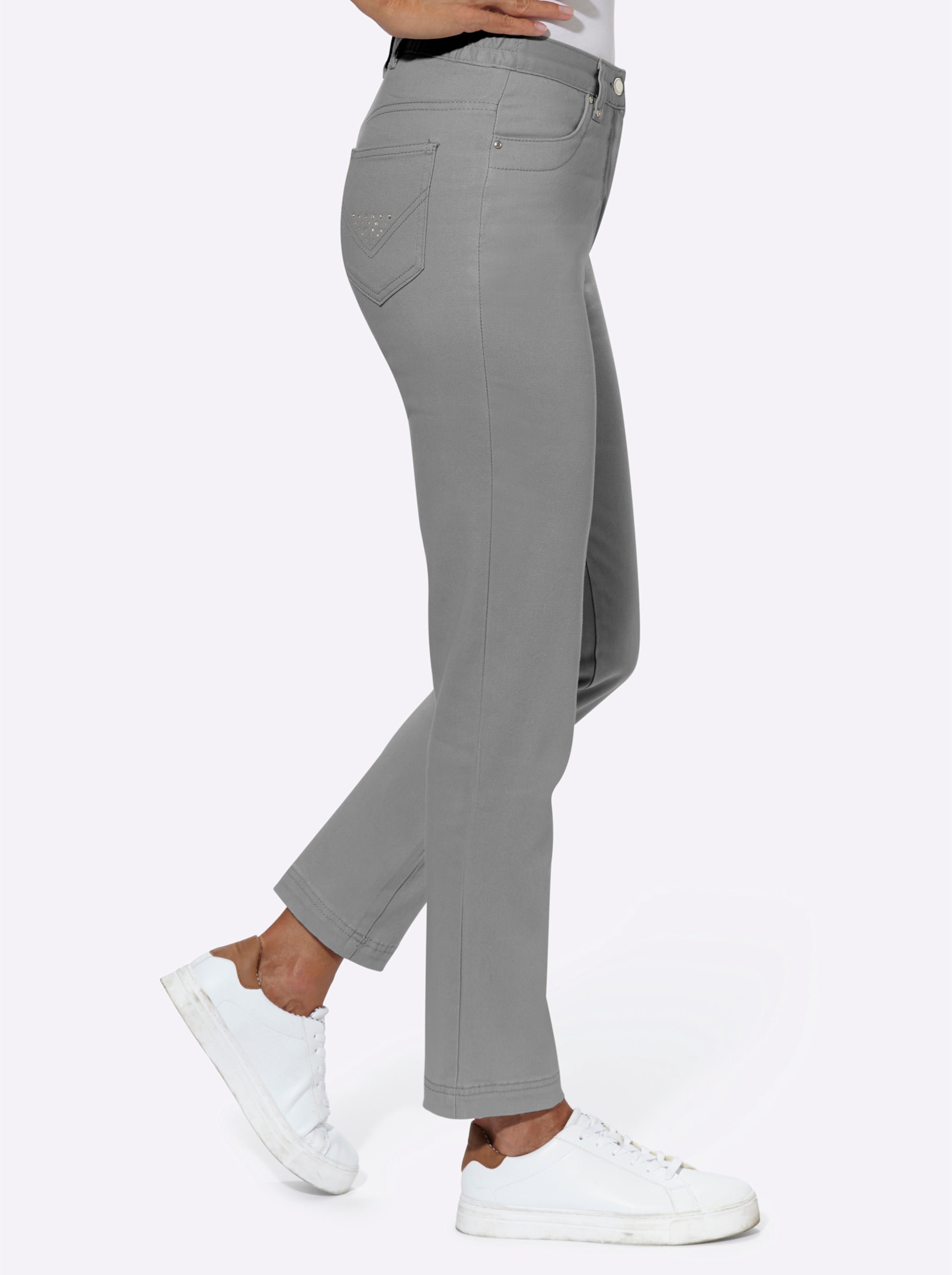 Stretch-Jeans in grau von heine