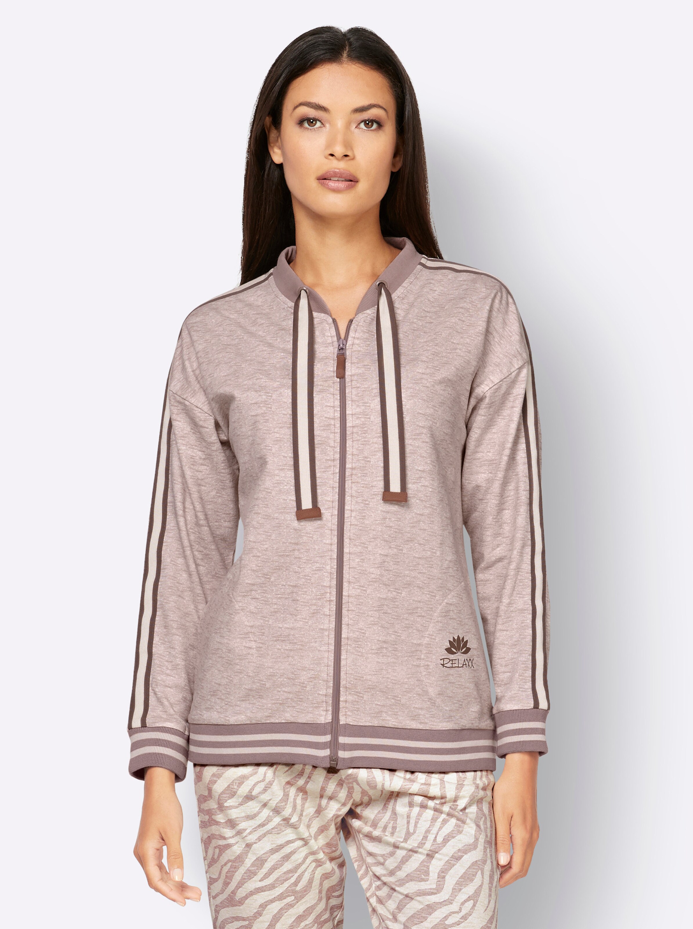 Jacke in taupe-ecru-meliert von Hajo