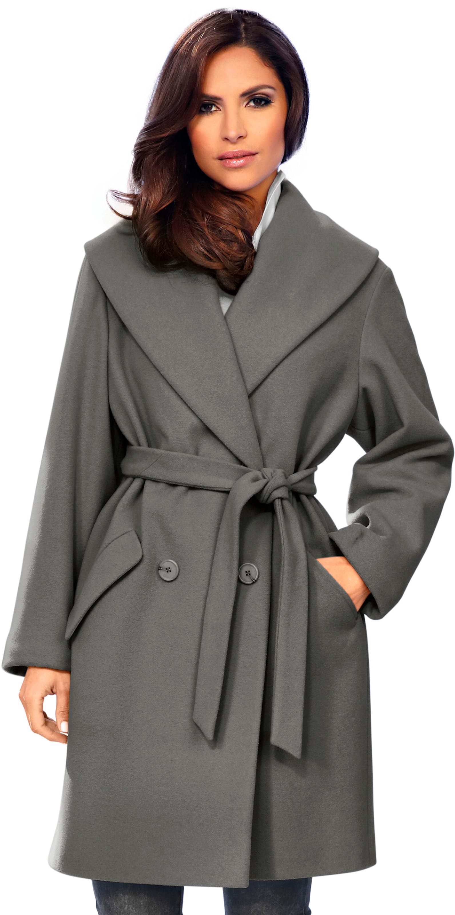 Woll-Jacke in silbergrau von heine