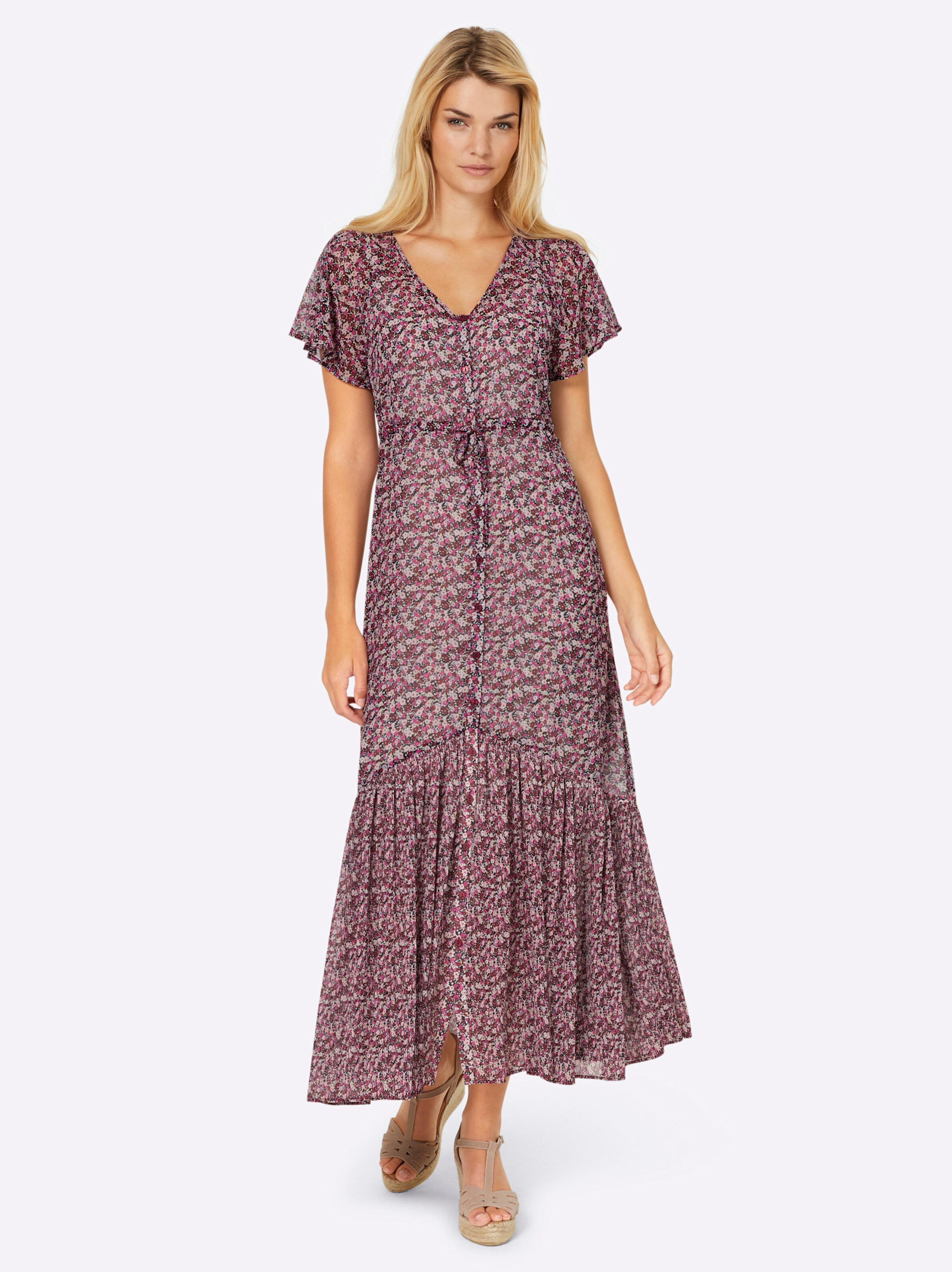 Druck-Kleid in dunkelrot-fuchsia-bedruckt von heine