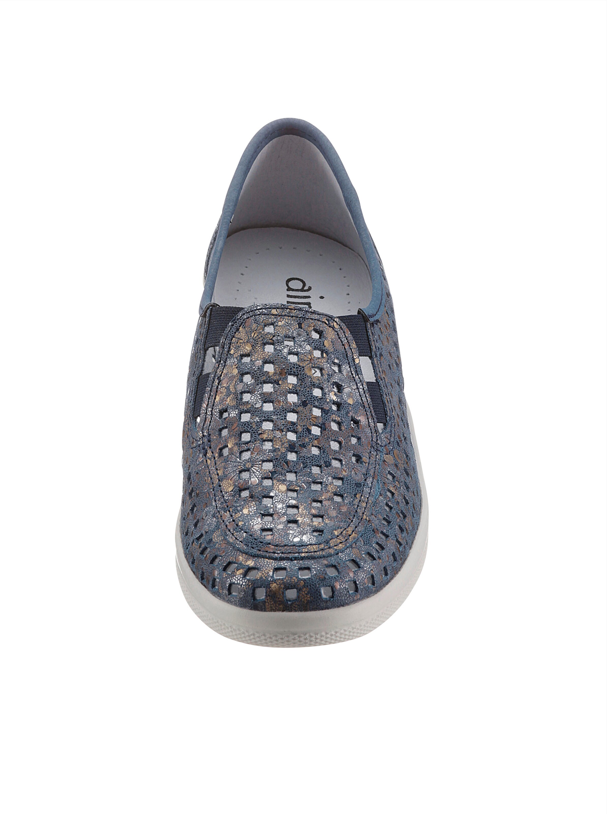 Slipper in marine-geblümt von airsoft comfort+