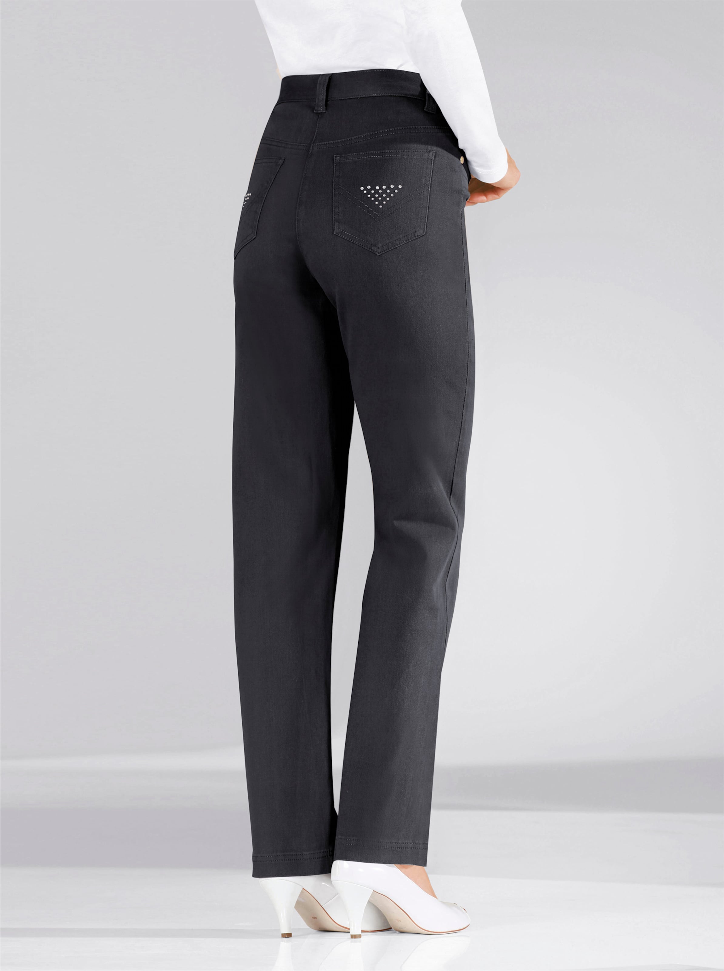 Stretch-Jeans in schwarz von heine