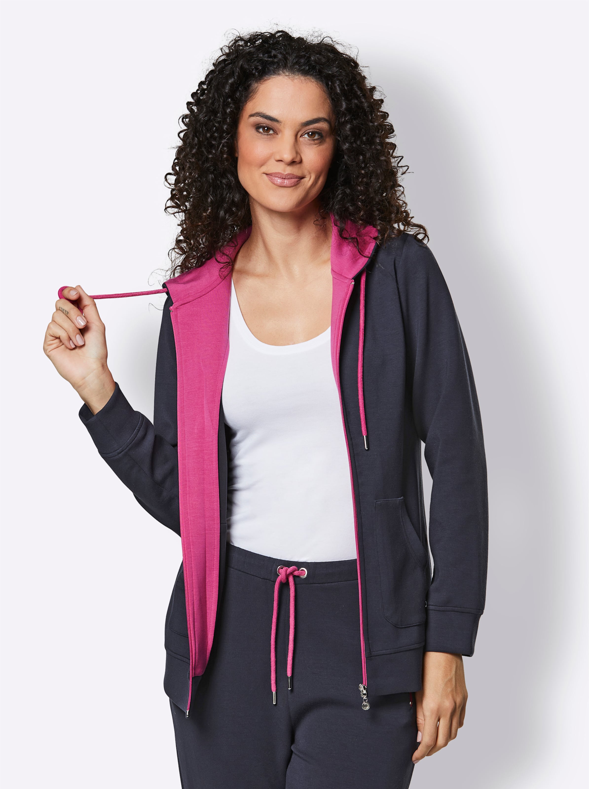 Jacke in marine-fuchsia von CREATION L PREMIUM