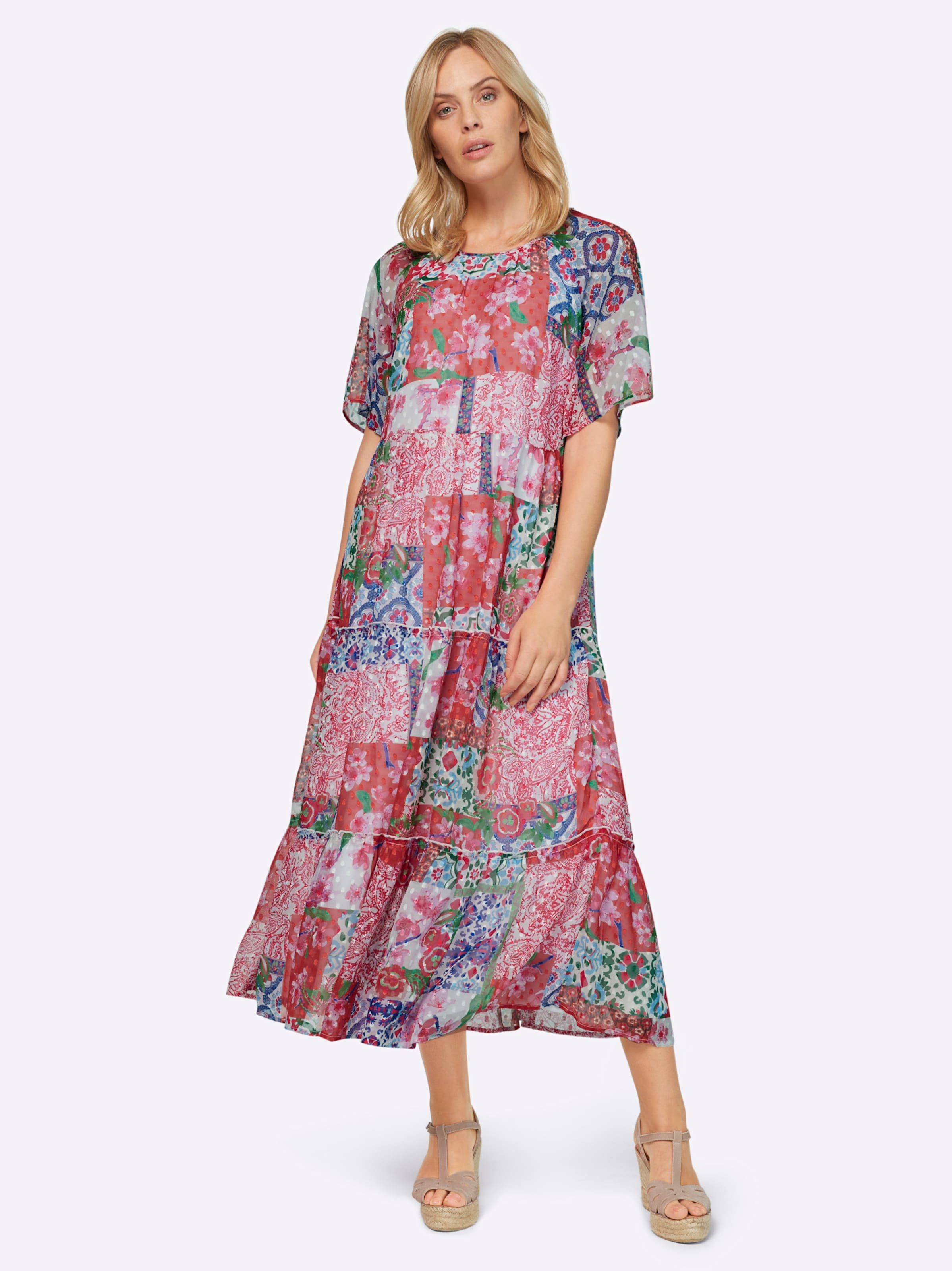 Druck-Kleid in erdbeere-ecru-bedruckt von heine