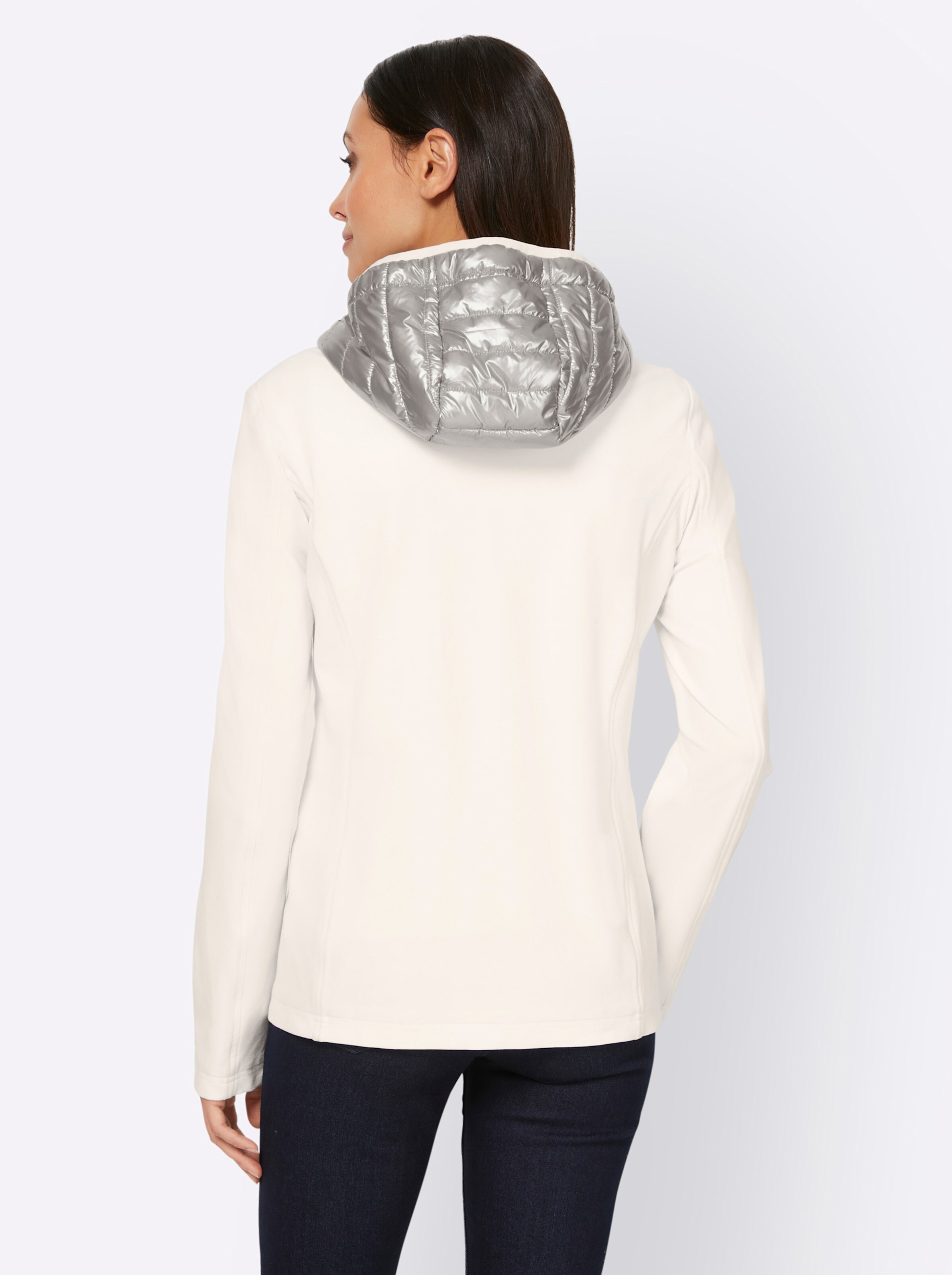 Jacke in steingrau-ecru-gemustert von heine