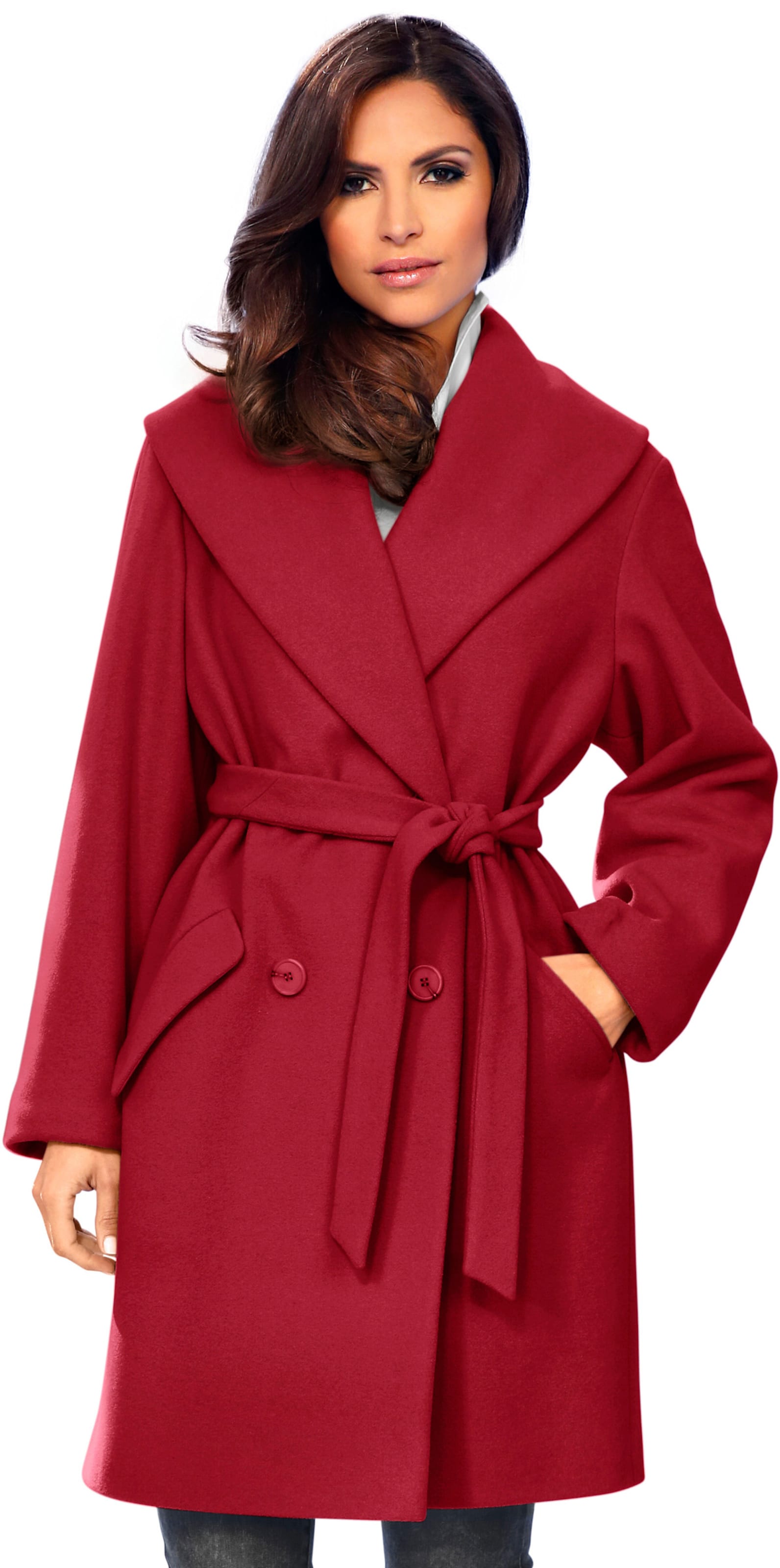 Woll-Jacke in rot von heine