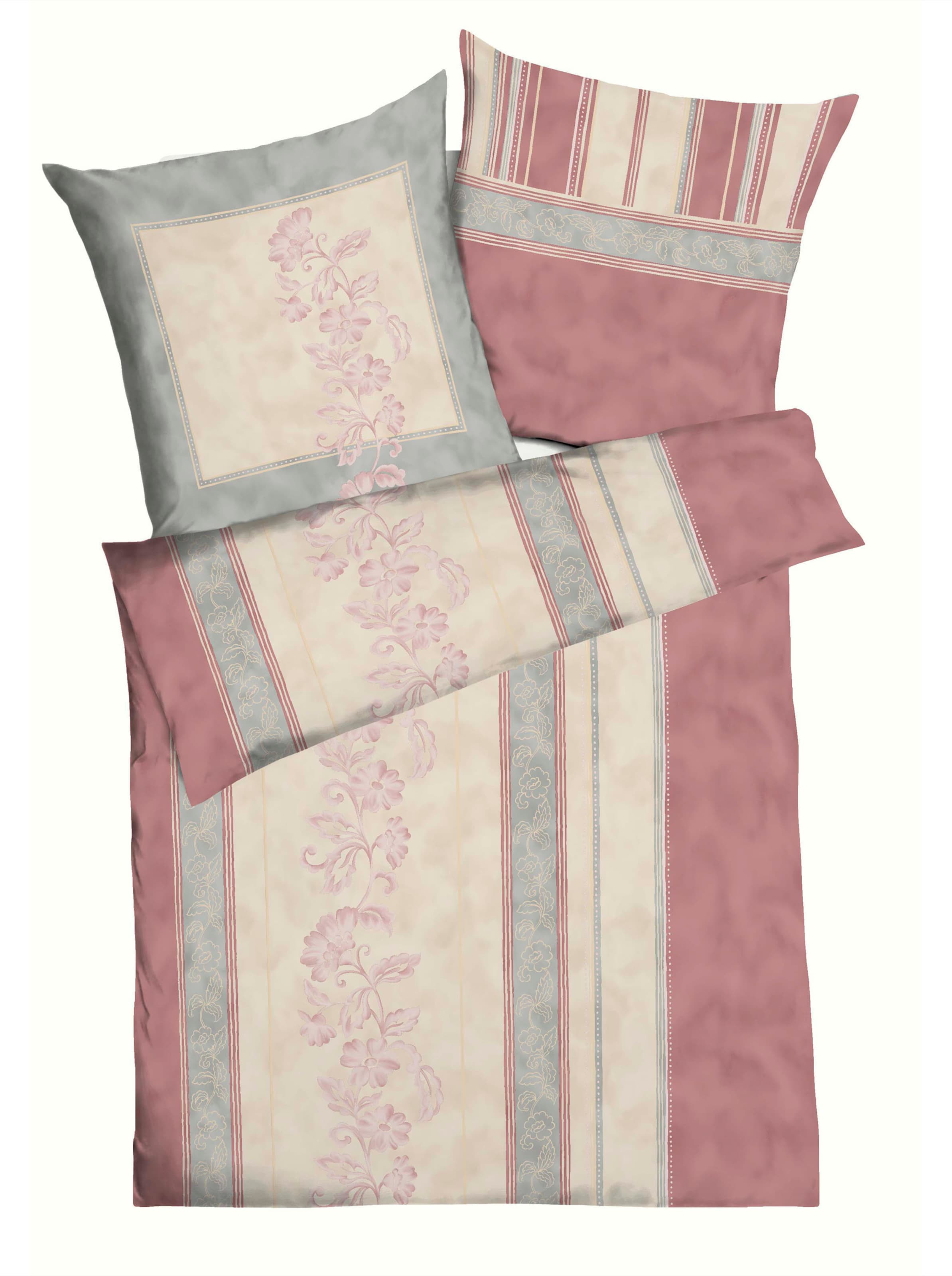 Bettwäsche in champagner-altrosa-bedruckt von Kaeppel