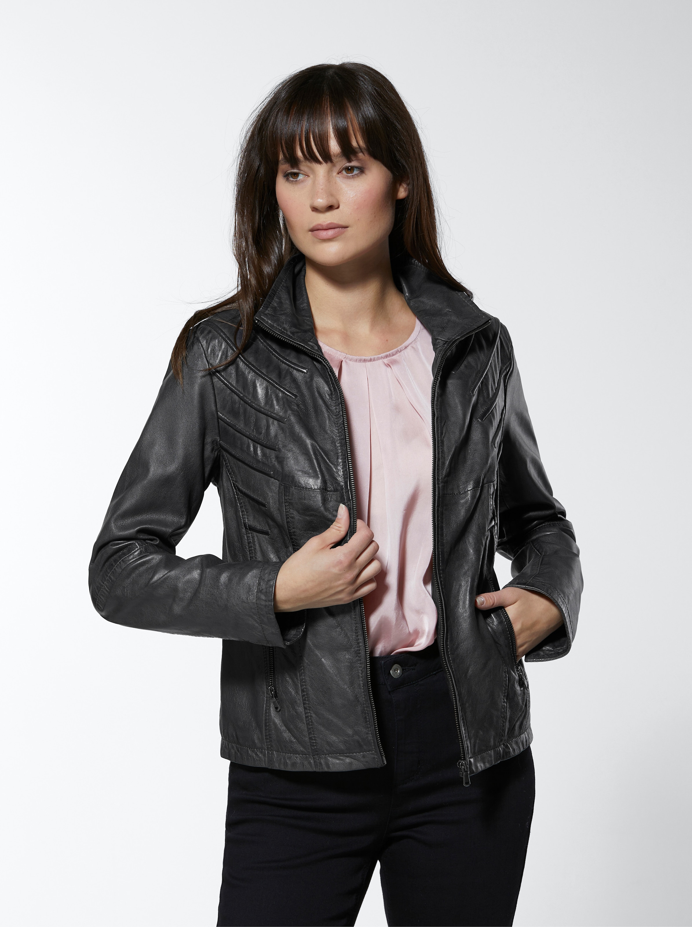 Lederjacke in anthrazit von Mainpol