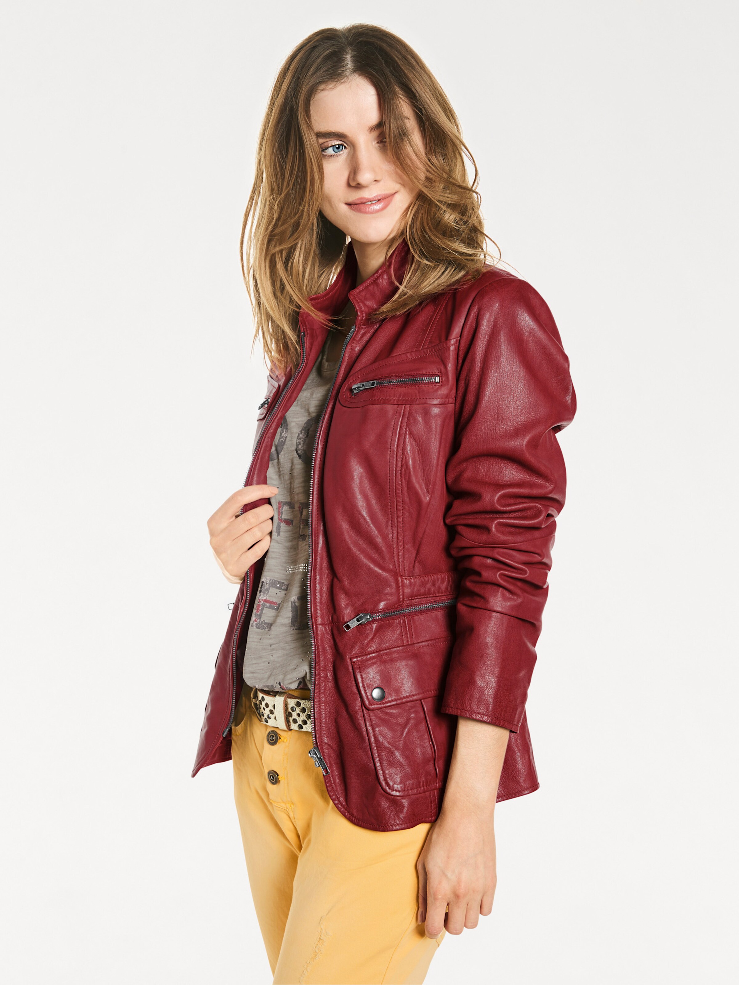 Leder-Jacke in rot von heine