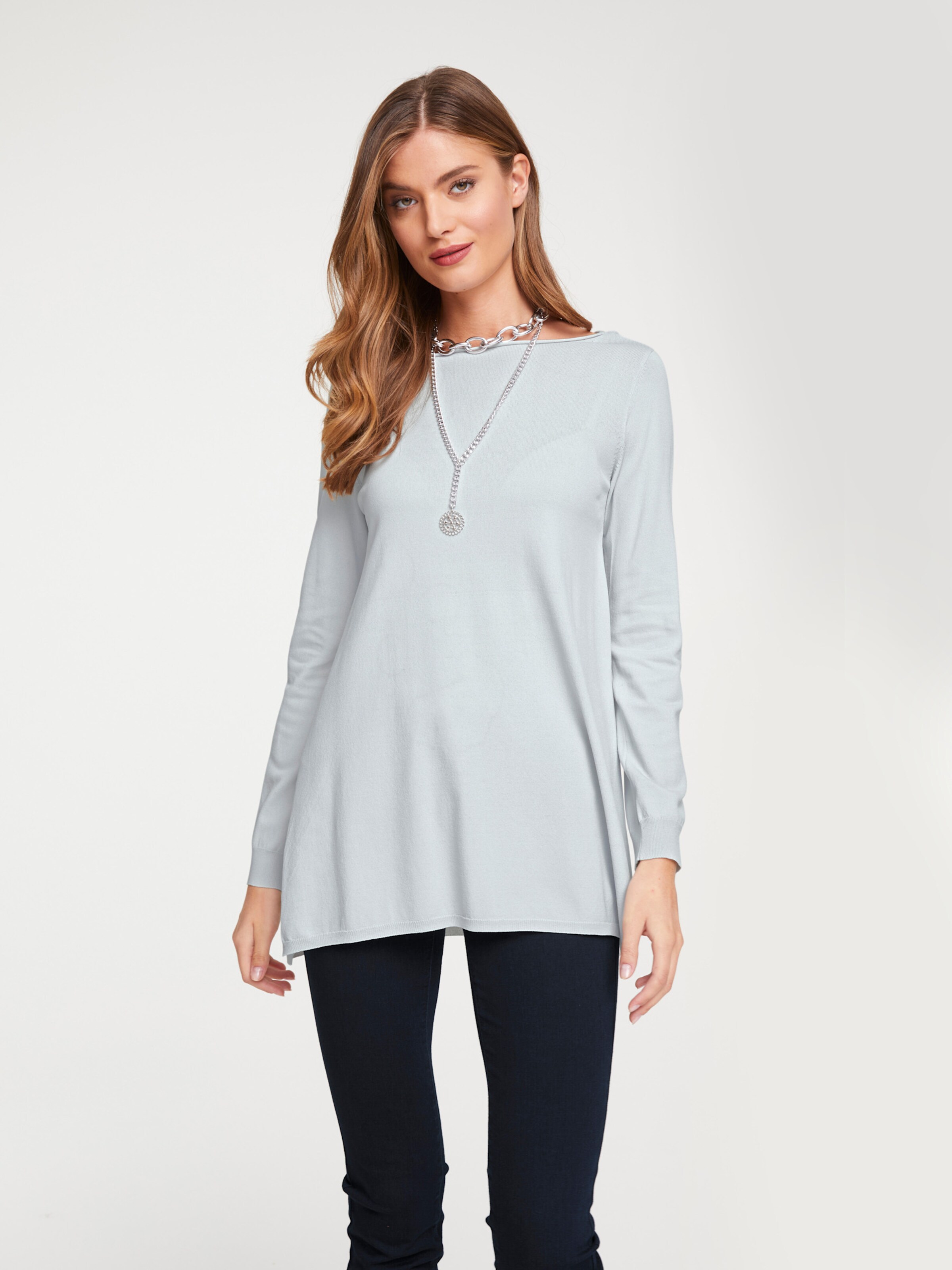 Oversized Pullover in softbleu von heine