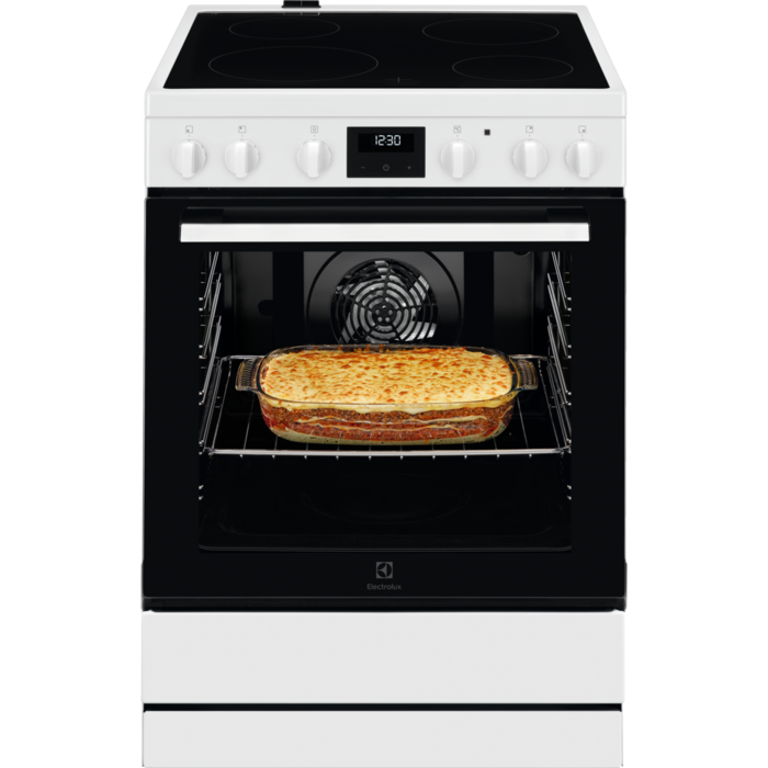 Electrolux Freistehender Herd - Glaskeramik Elektrisch 596 mm Weiss, FEH6LV204, 940002917
