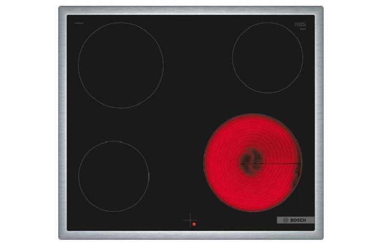 Bosch Serie 4, Elektrokochfeld, 60 cm, Kochfeld Herd gesteuert, Schwarz, Mit Rahmen aufliegend, NKE645GA2C