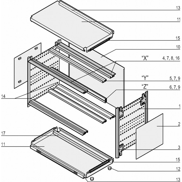 SCHROFF ratiopacPRO air Komplettgehäuse - RATI.PRO AIR 3/4HE 42TE 315T