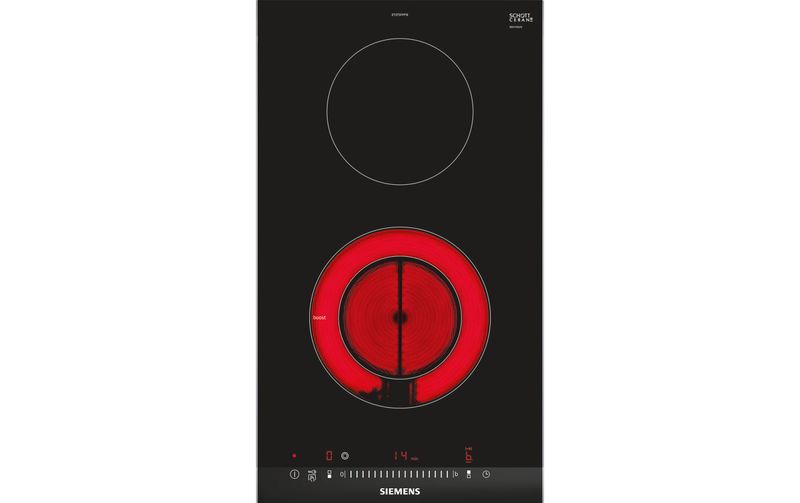 Siemens iQ300, Domino-Kochfeld, Elektro, 30 cm, Schwarz, Mit Rahmen aufliegend, ET375FFP1E