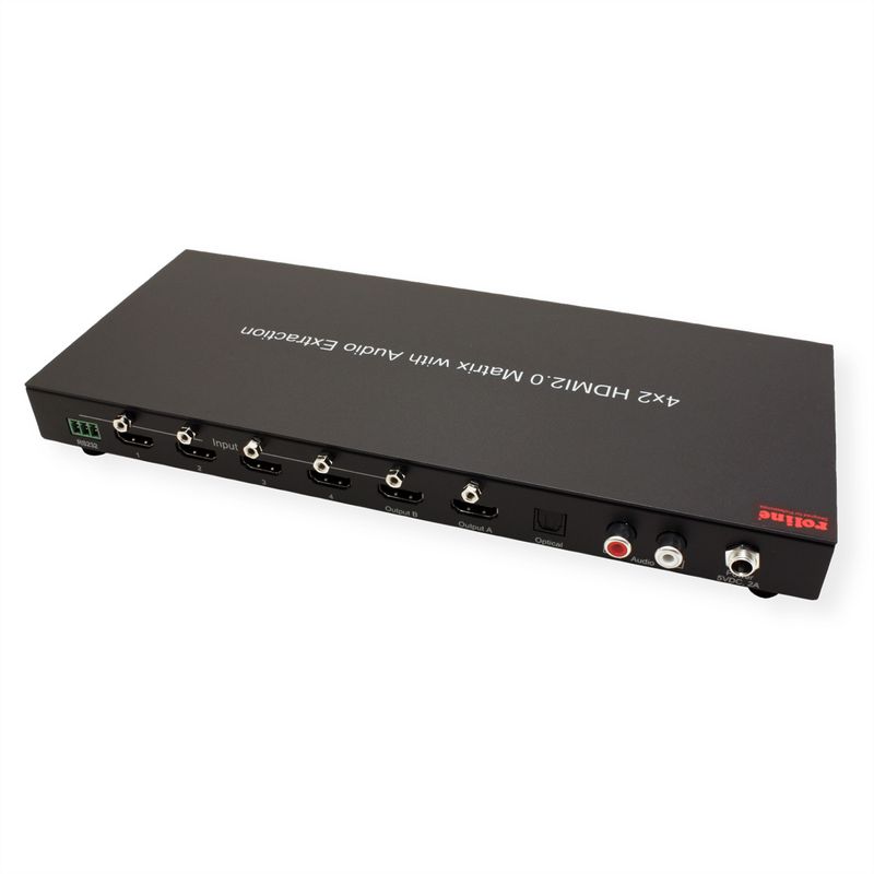 ROLINE 4K HDMI Matrix Switch, 4 x 2, mit Fernbedienung