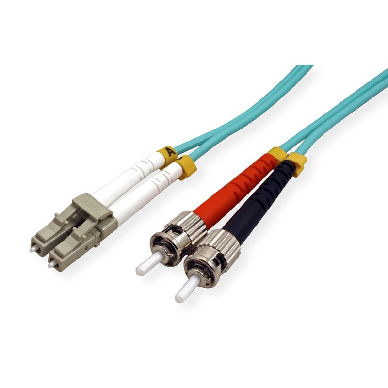 VALUE LWL-Kabel 50/125µm OM3, LC/ST, türkis, 2 m