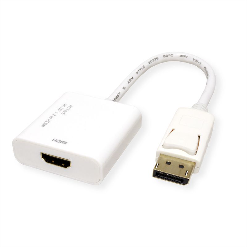 ROLINE 4K DisplayPort-HDMI Adapter, v1.2, DP ST - HDMI BU, Aktiv