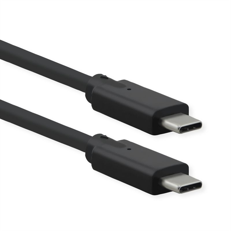 ROLINE USB 3.2 Gen 2x2 Kabel, PD 20V5A, Emark, C-C, ST/ST, 20 Gbit/s, schwarz, 1