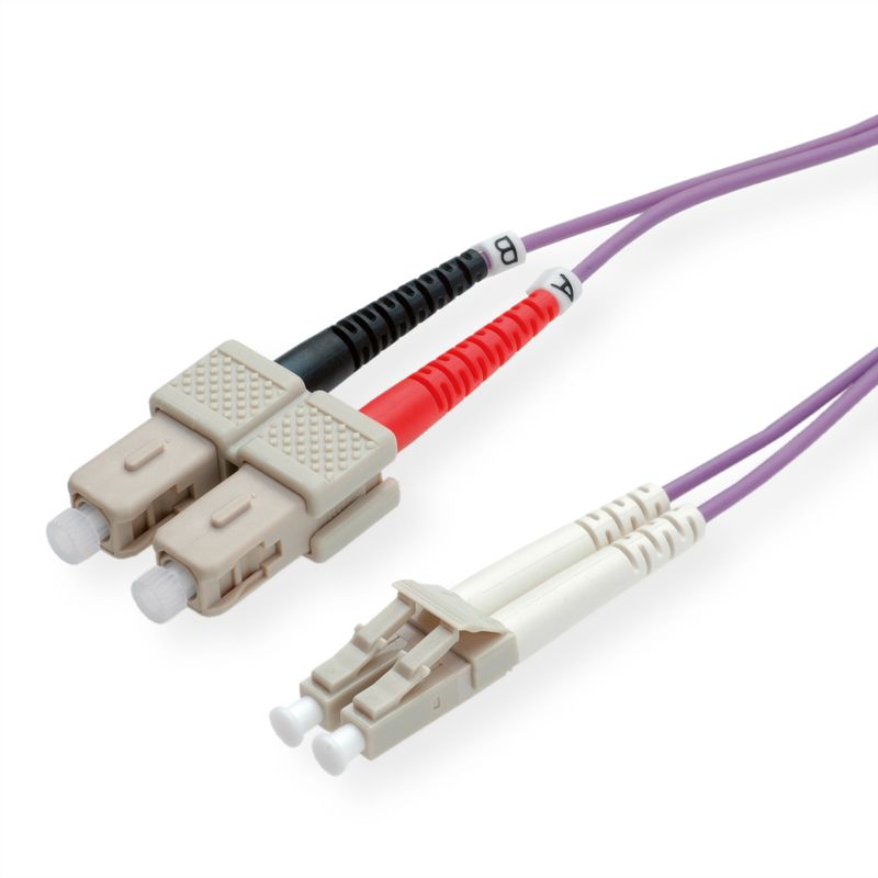 ROLINE LWL-Kabel 50/125µm OM4, LC/SC, violett, 10 m