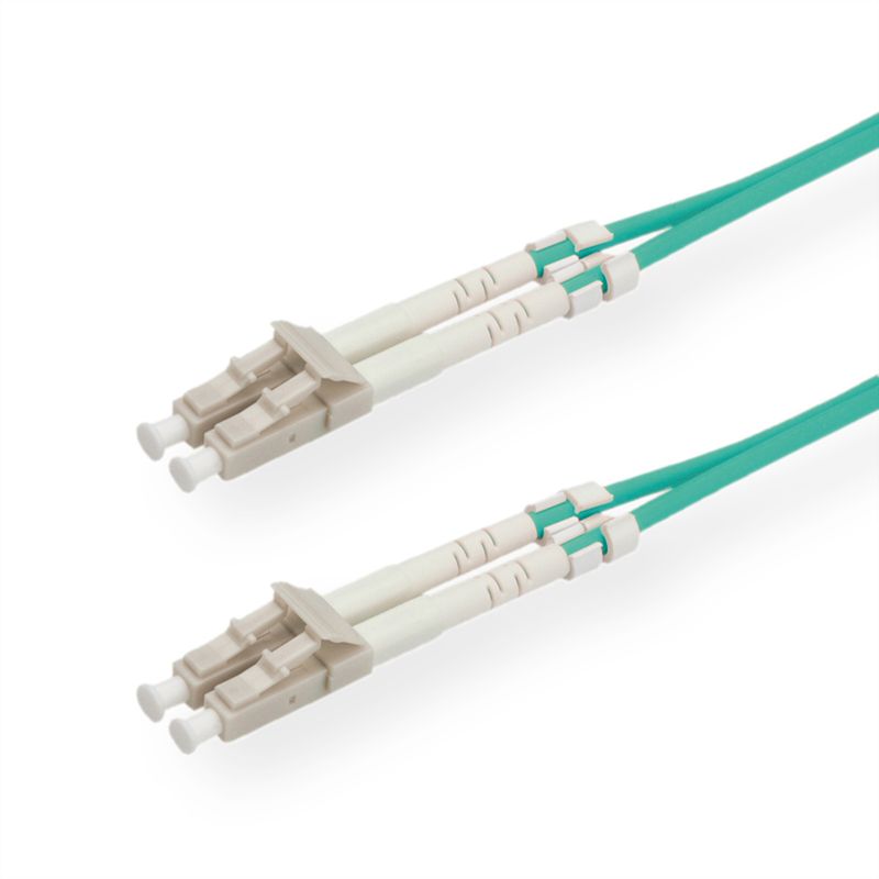 ROLINE LWL-Kabel 50/125µm OM3, LC/LC, Low-Loss-Stecker, türkis, 15 m