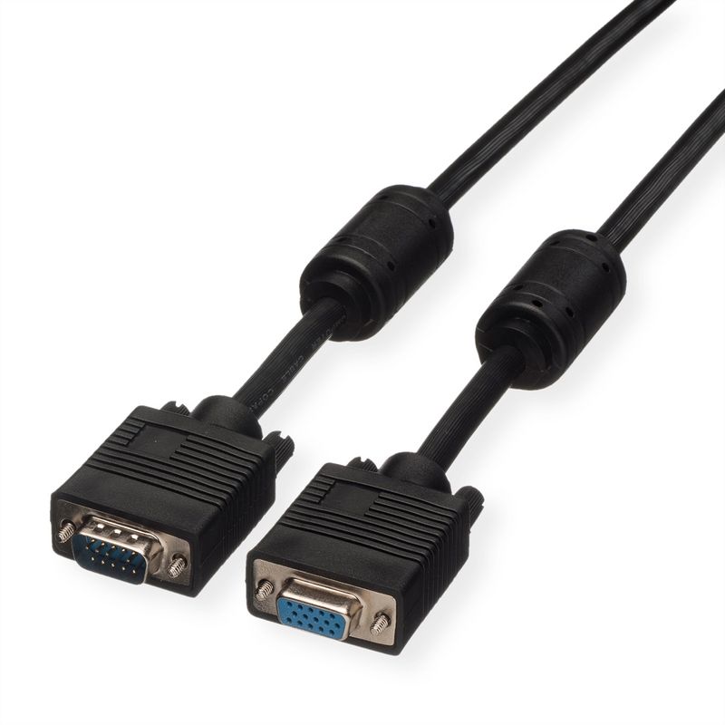 ROLINE VGA-Kabel HD15 ST - BU mit Ferritkern, 10 m