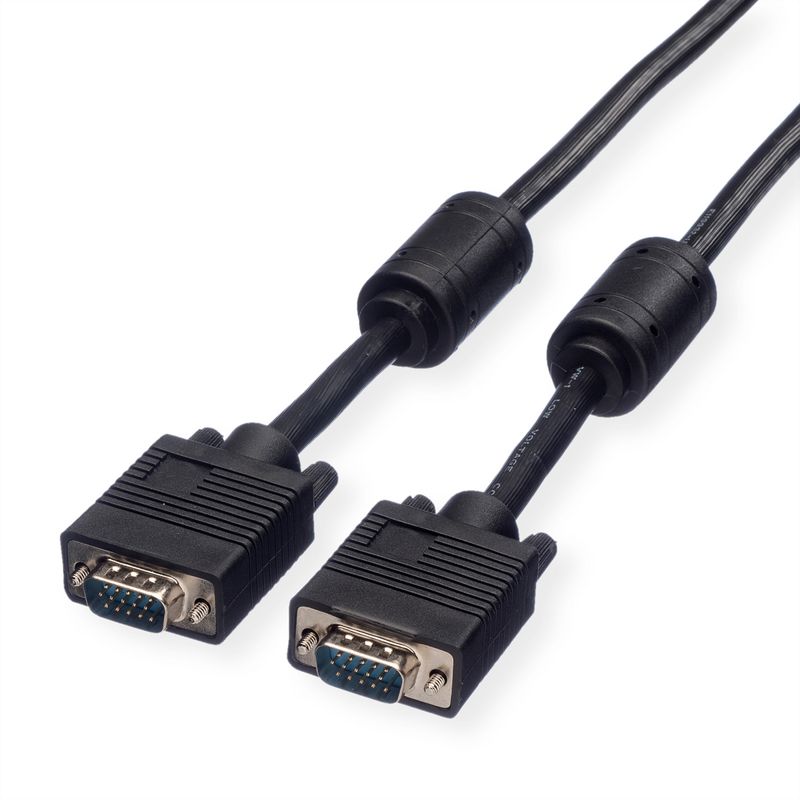 ROLINE Monitor-Kabel mit Ferritkern+DDC, HD15 ST-ST, 15 m