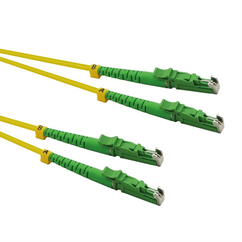 ROLINE LWL-Kabel duplex 9/125µm OS2, LSH/LSH, APC Schliff, LSOH, gelb, 7,5 m