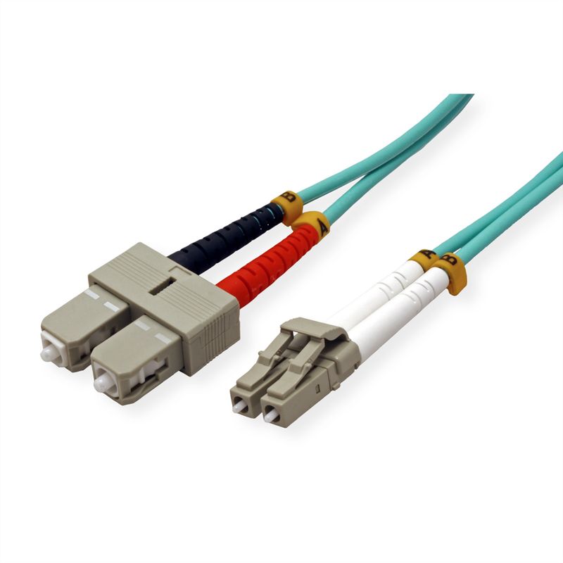 VALUE LWL-Kabel 50/125µm OM3, LC/SC, türkis, 2 m