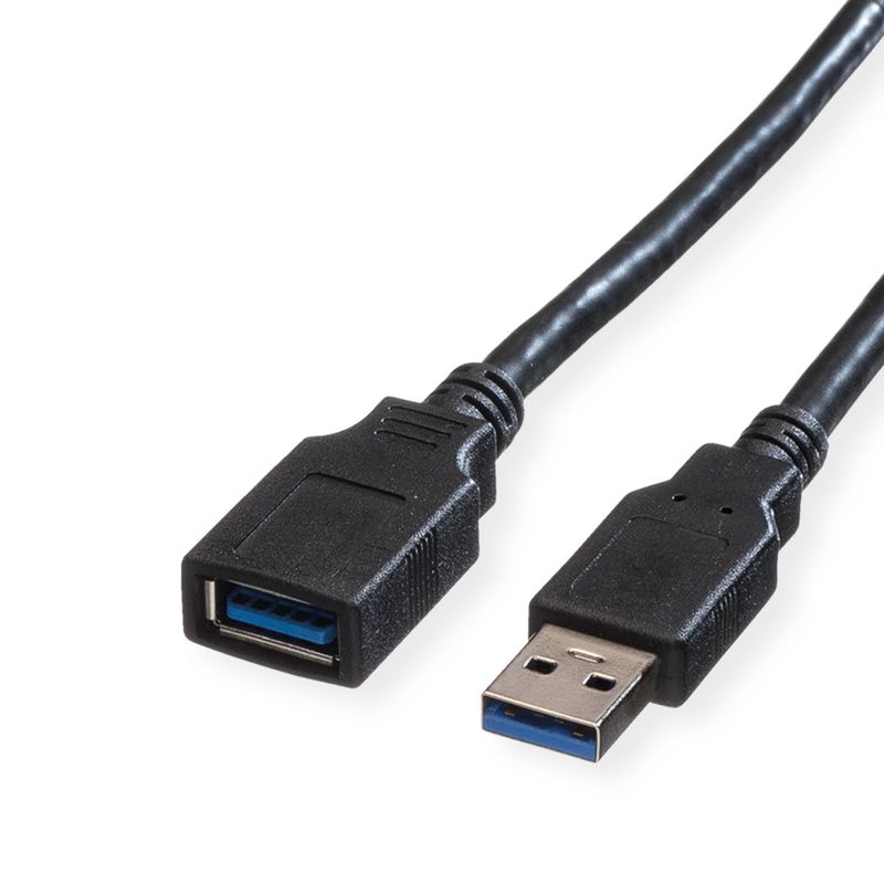 ROLINE USB 3.2 Gen 1 Kabel, Typ A-A, ST/BU, schwarz, 1,8 m