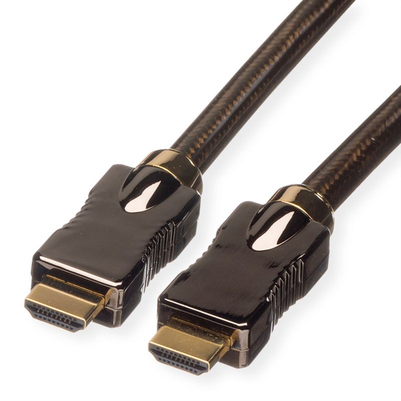 ROLINE 4K HDMI Ultra HD Kabel mit Ethernet, ST/ST, schwarz, 1 m