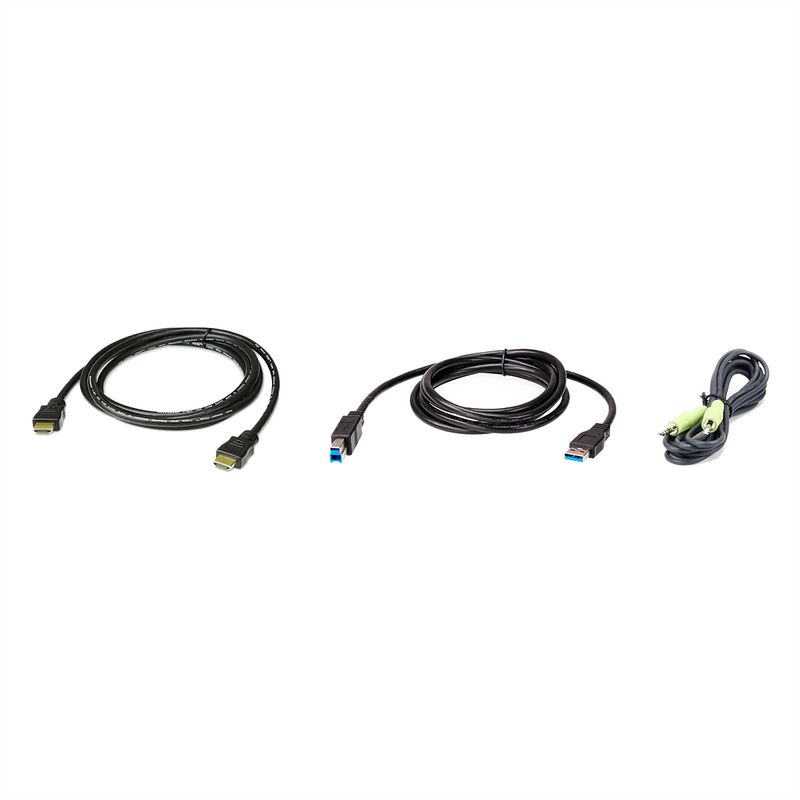 ATEN 2L-7D02UHX3 USB HDMI KVM Kabel-Kit, USB 3.0, schwarz, 1,8 m