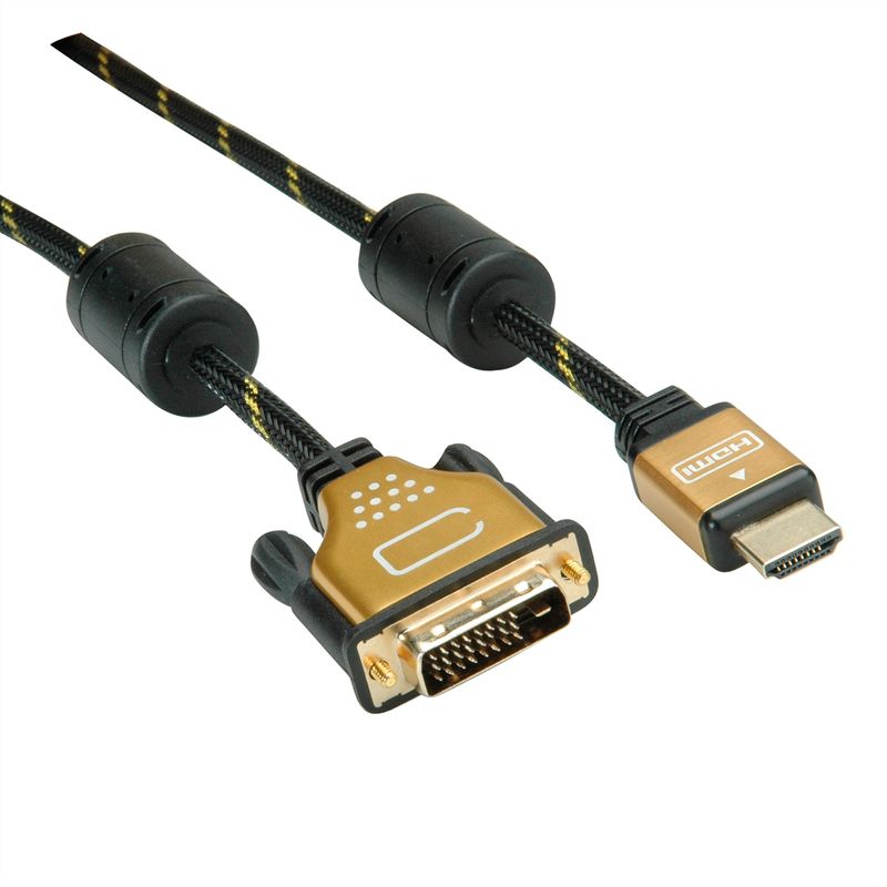 ROLINE GOLD Monitorkabel DVI (24+1) - HDMI, ST/ST, 1 m