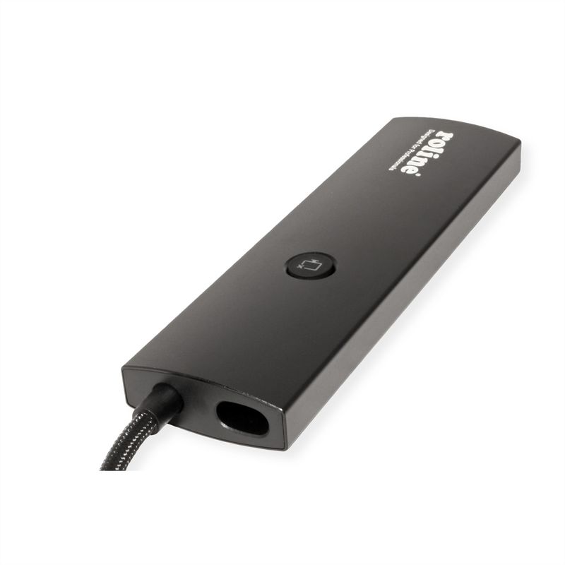 ROLINE USB 3.2 Gen2 Typ C Multiport Dockingstation, HDMI 4K60, USB 3.2 Gen2, USB-C PD, LAN, SD-Card Reader