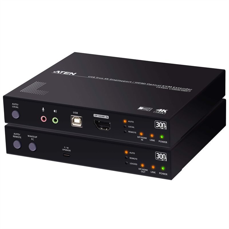 ATEN CE980 USB True 4K DisplayPort/HDMI Optical KVM Extender