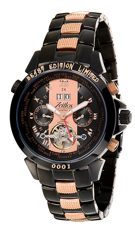 Zeitlos Exzellent Beast Carbon Rose Steelband Referenz ZL-EB-10 CR