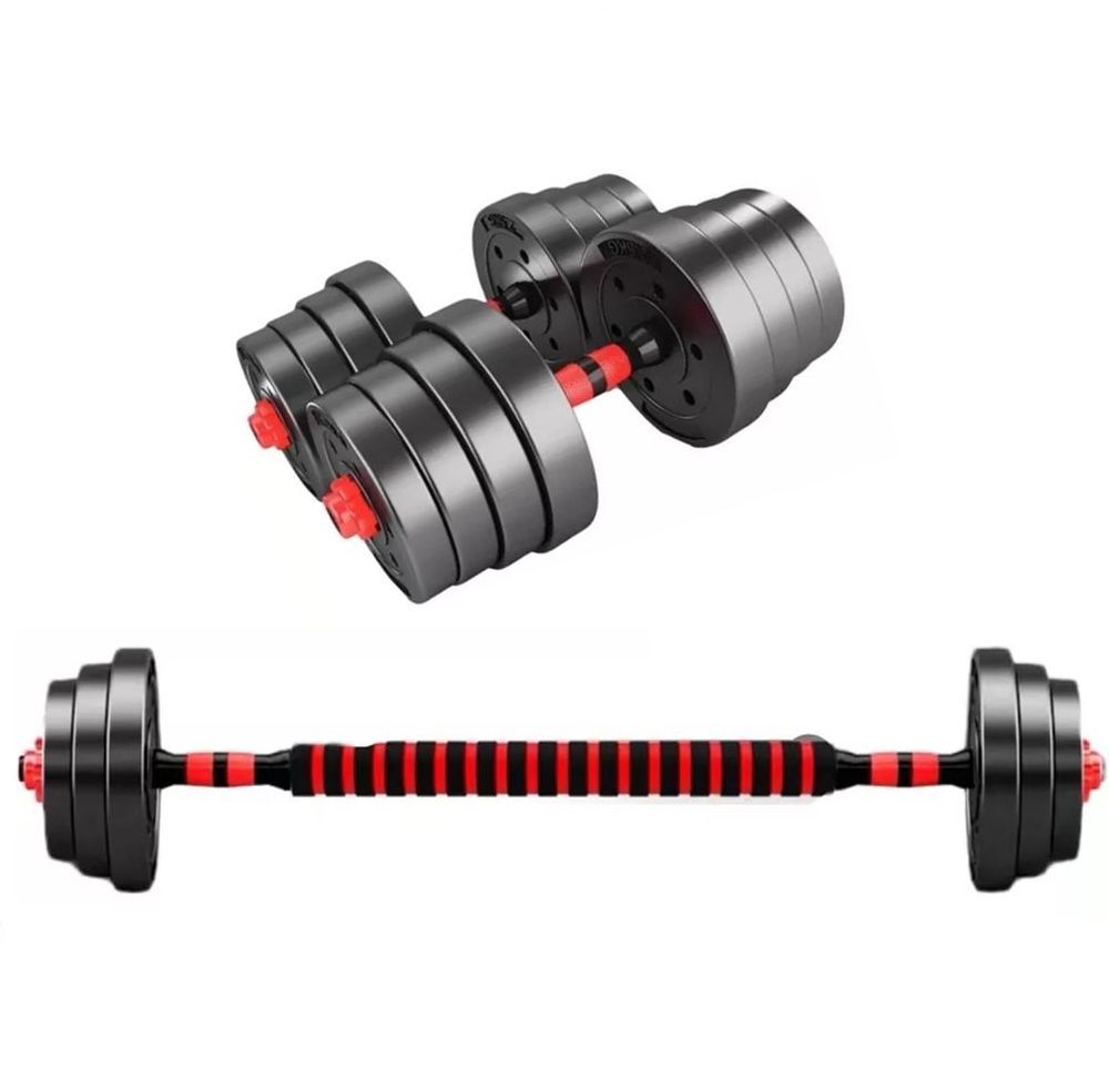 SwissGym 40kg 3 in1 Hantelset Kurzhanteln + Langh. Supergrip Version aus Zement und Eisen