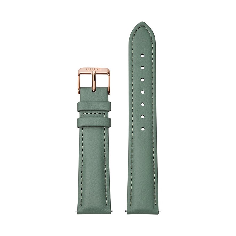 Cluse CS1408101087 Strap 18 mm Leather, Stone Green/Rose Gold
