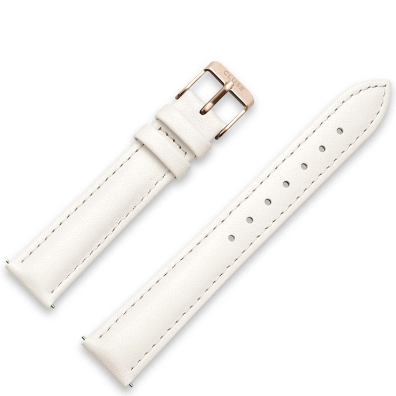 Cluse CS12305 Strap 18 mm Leather Off-White, Rose Gold