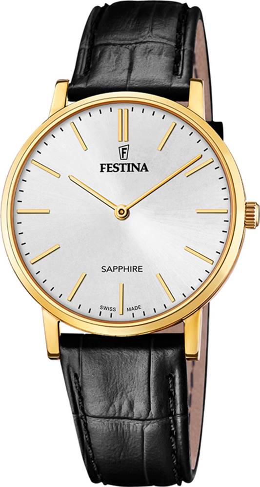 Festina Swiss Made F20016/1 Sapphire, Gold weiss Herrenuhr