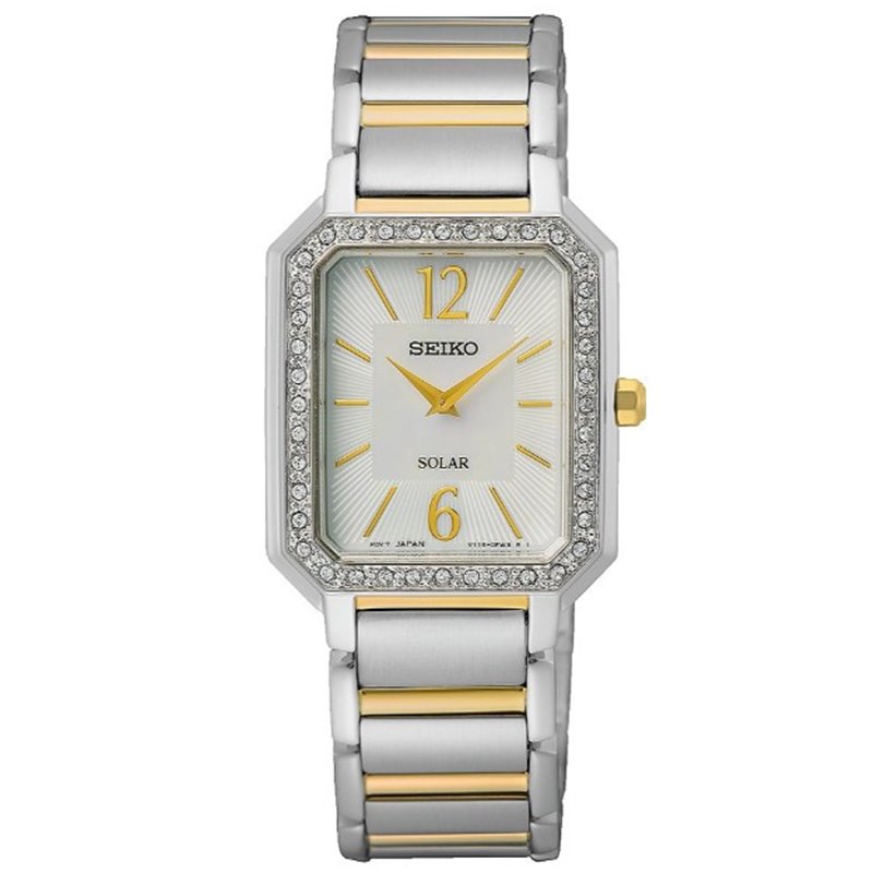 Seiko Solar SUP466P1 Damenuhr mit Goldauflage