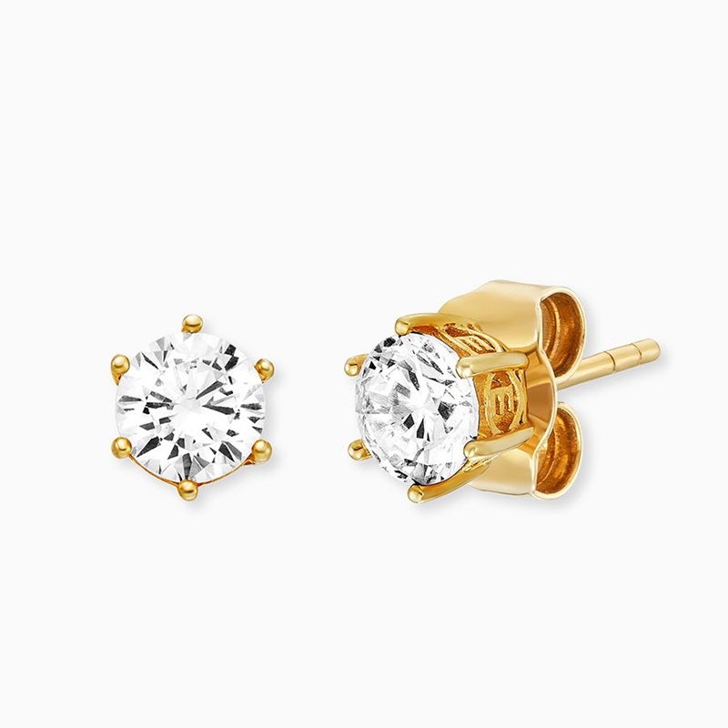 Engelsrufer Shiny ERE-SHINY-ZI-STG-6 Ohrstecker Gold 6 mm Damen