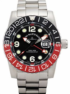 Zeno-Watch Basel Airplane Diver Quartz GMT 6349Q-GMT-a1-7M Herren
