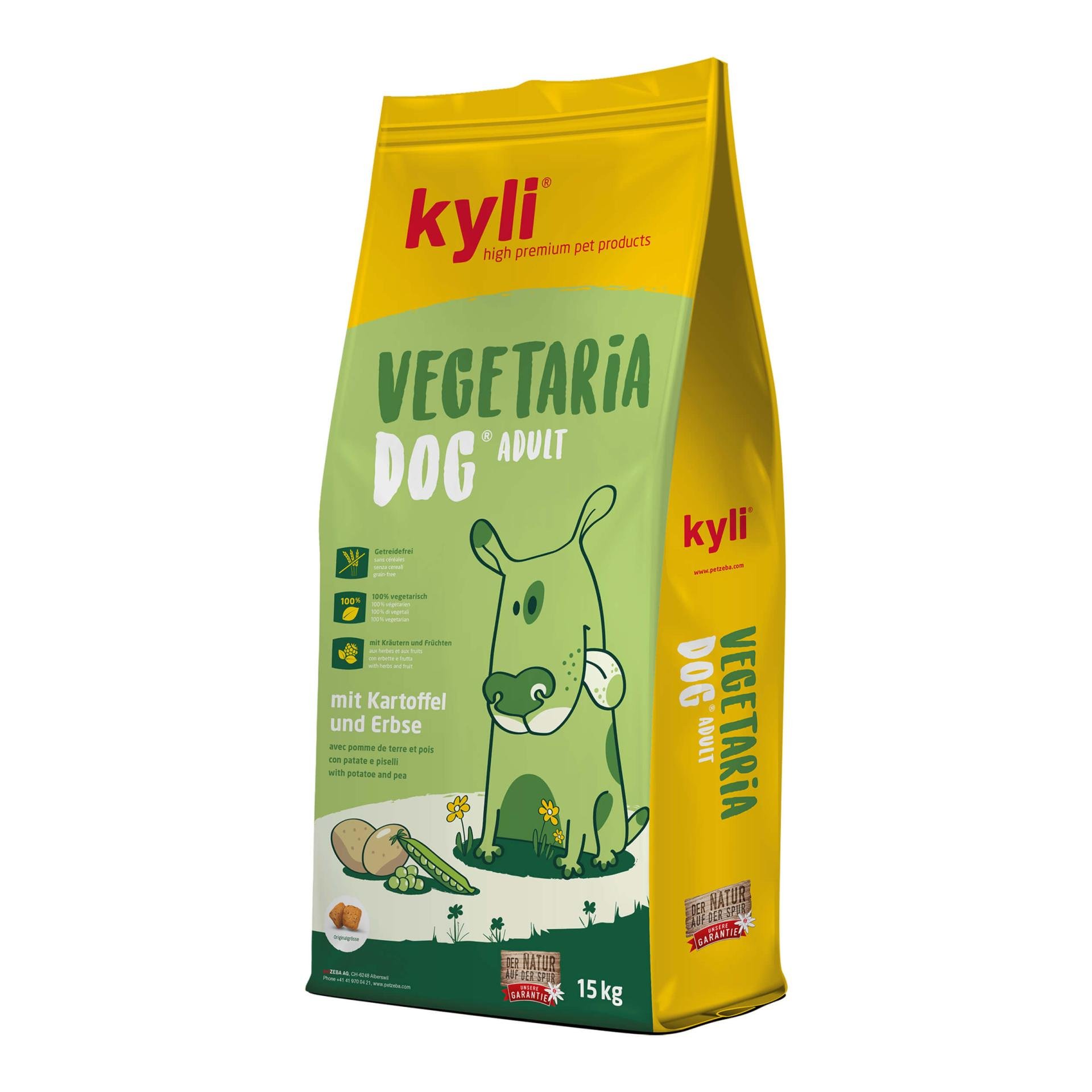 Kyli VegetariaDog Trockenfutter vegetarisch - Gelb/Grün -