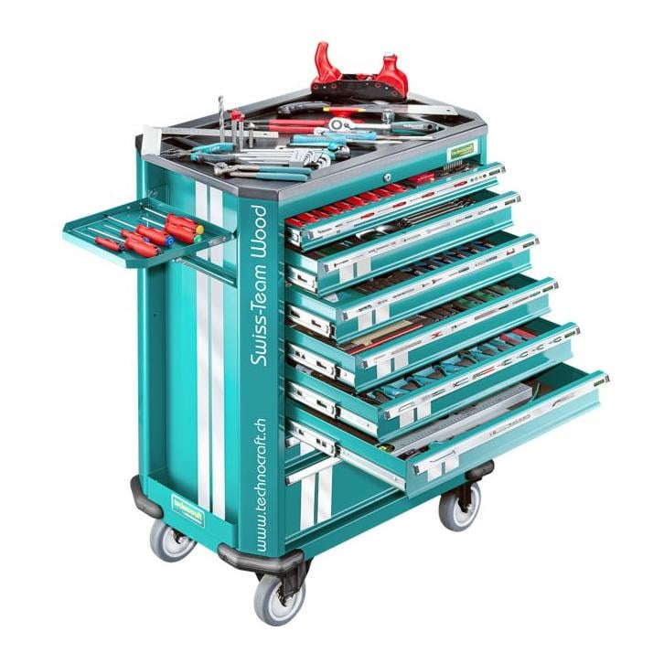 technocraft Werkstattwagen 'SWISS TEAM WOOD' - Grün/Grau -